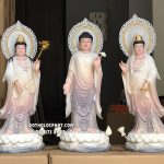 Tượng Tây Phương Tam Thánh gồm có 3 tôn tượng là Phật A Di Đà, Quan Thế Âm Bồ Tát và Đại Thế Chí Bồ Tát
